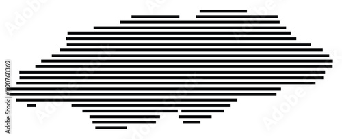 Symbol Map of the Island New Providence (Bahamas) showing the island with horizontal black lines