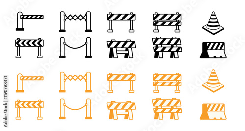 road block icon road cone sign traffic construction block