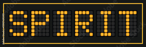 Orange color led banner in word spirit on black background