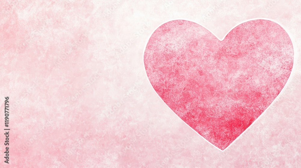 Fototapeta premium Tender Pink Watercolor Heart Background for Valentines Day