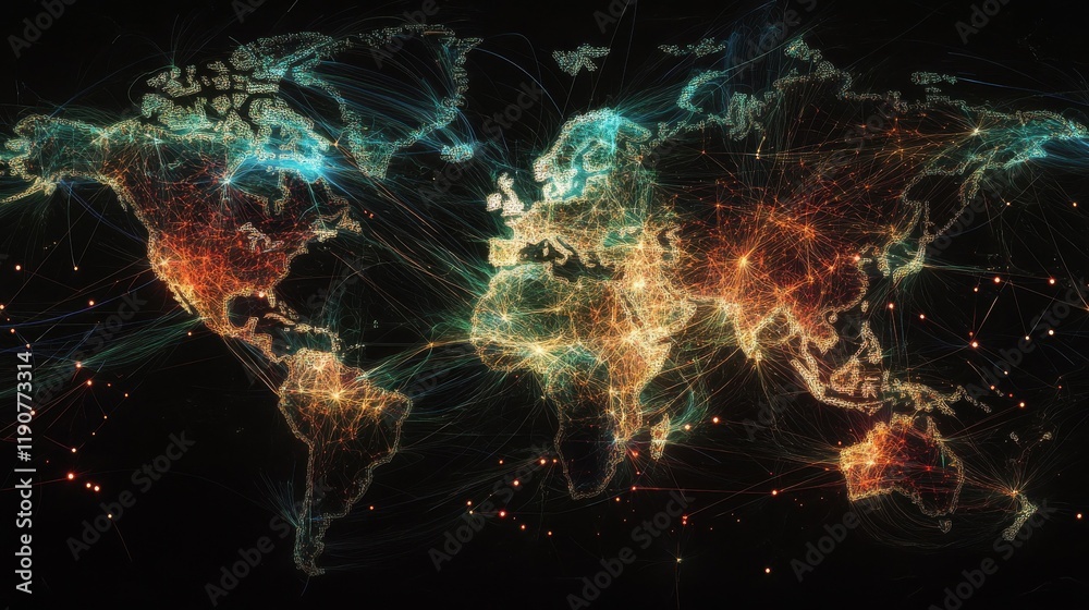 Telecommunication network map, representing the global connectivity and communication infrastructure low texture Telecommunication network map, representing the global connectivity and communication infrastructure low texture