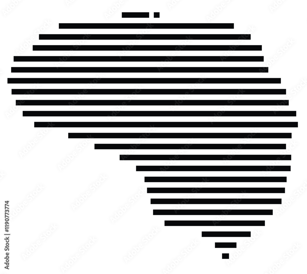 Symbol Map of the Island Sibuyan (Philippines) showing the island with horizontal black lines