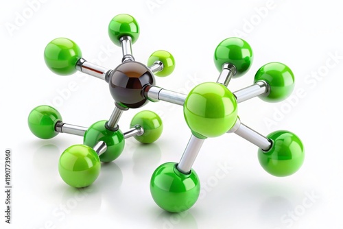 Dichloromethane Molecular Structure: 3D Model with Copy Space for Chemistry Education photo