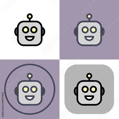 Robot symbol - artificial intelligence icon.