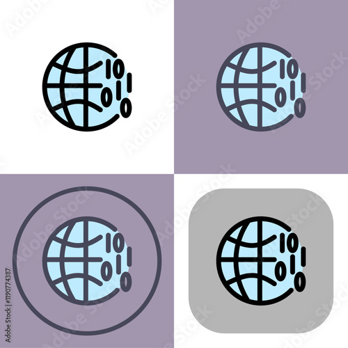 World wide web symbol - artificial intelligence icon.