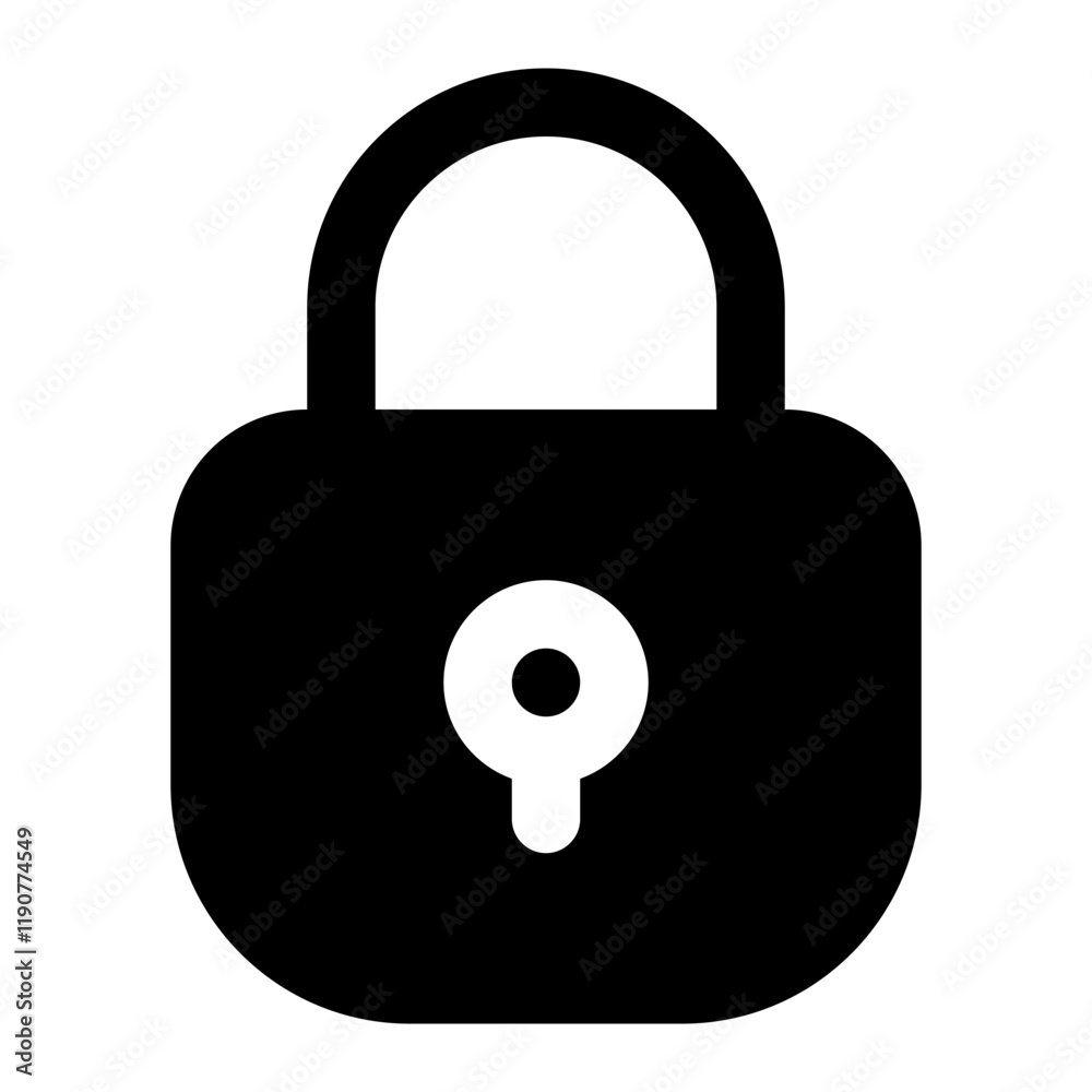 Black Padlock Icon for Security Representation Black Padlock Icon for Security Representation
