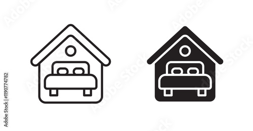 Accomodation vector web icons set