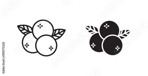 Blueberry vector web icons set