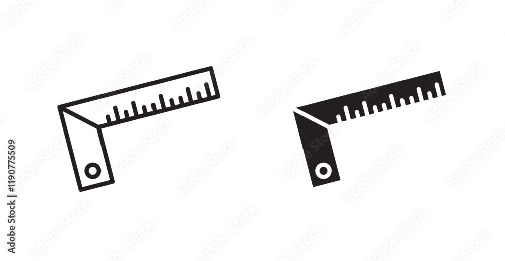 Carpenter ruler vector web icons set Carpenter ruler vector web icons set