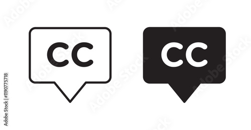 Closed caption vector web icons set