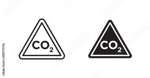 CO2 warning vectors web signs set