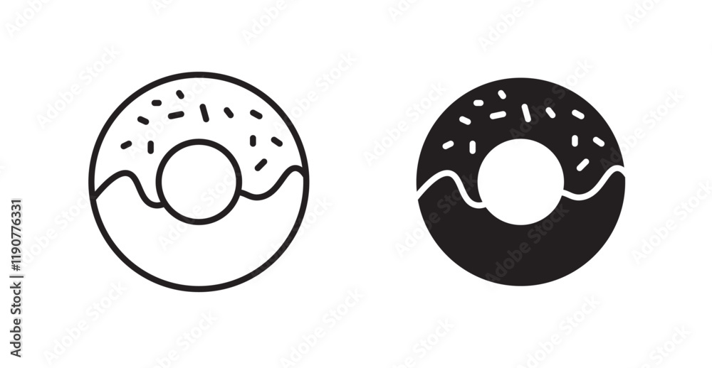 Fototapeta premium Doughnut vector web icons set