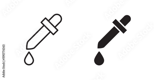 Dropper pipette vector web icons set
