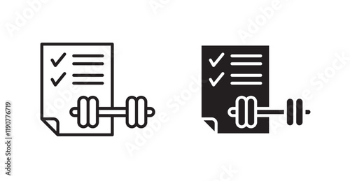 Fitness plan vector web icons set