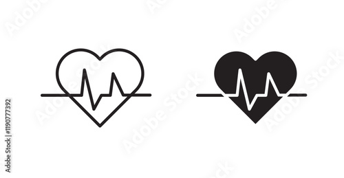 Heartbeat vector web icons set