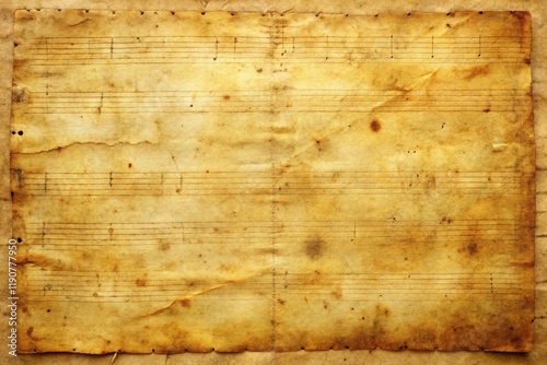 Yellowed old manuscript paper with faded ink stains