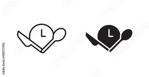 Lunch time vector web icons set