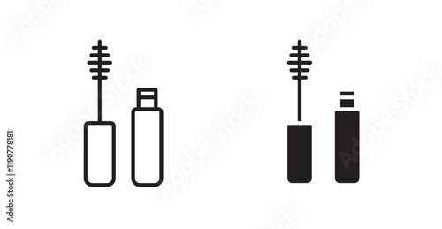 Mascara brush vector web icons set