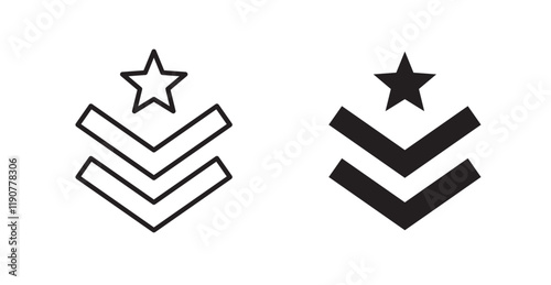 Military rank badge vector web icons set