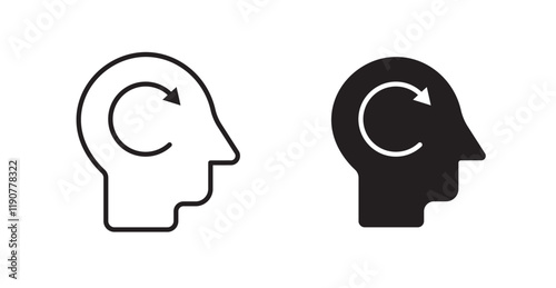 Memory recall vector web icons set