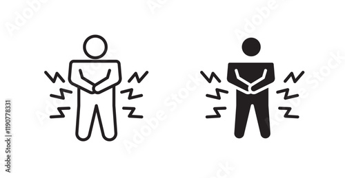 Muscle pain vector web icons set
