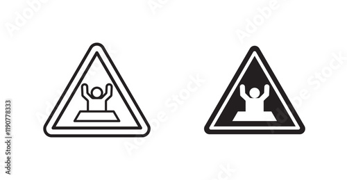 Mud warning vectors web signs set