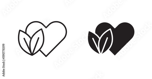 Natural love vector web icons set