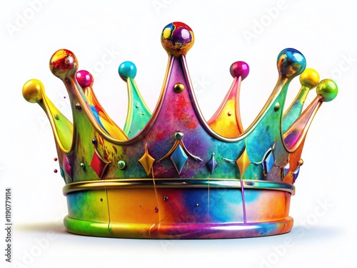 Graffiti Crown Sign, Isolated White Background, Street Art, Hip Hop Symbol, Urban Design