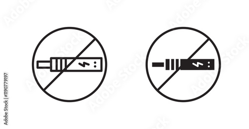 No vaping vector web icons set