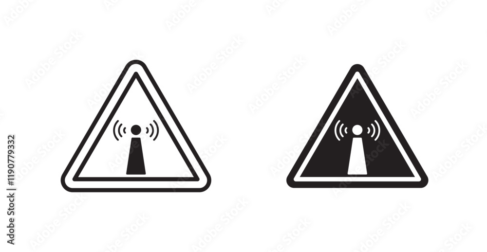 Non ionizing radiation hazard vectors web signs set Non ionizing radiation hazard vectors web signs set