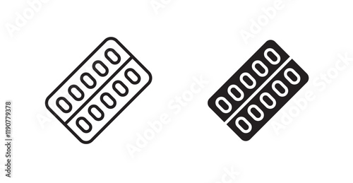 Oral contraception vector web icons set