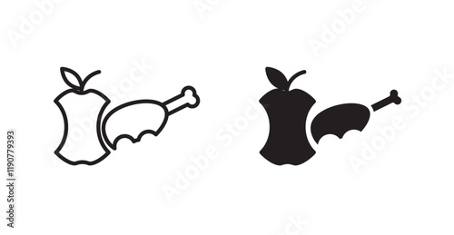 Organic waste vector web icons set