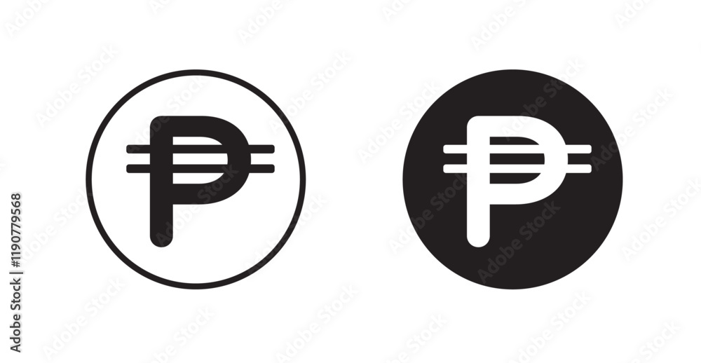Philippine currency vector web icons set Philippine currency vector web icons set