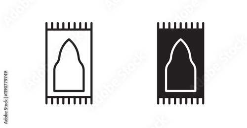 Prayer rug vector web icons set