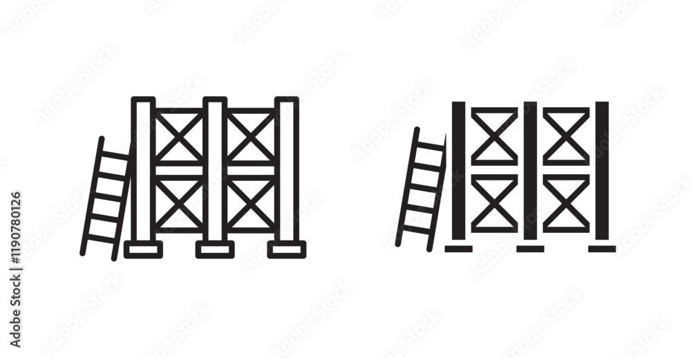 Scaffolding vector web icons set Scaffolding vector web icons set