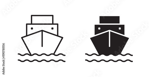 Ship vector web icons set