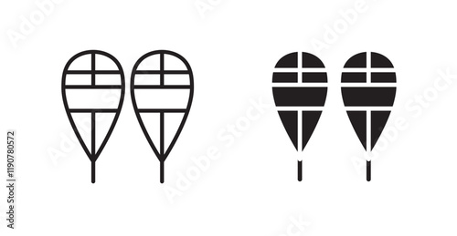 Snowshoes vector web icons set