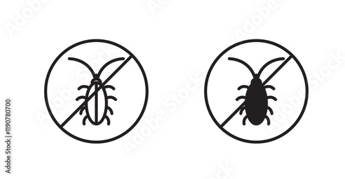 Stop insect vectors web signs set