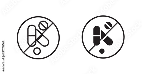 Stop using illegal drugs vectors web signs set