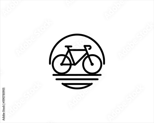 Bicycle icon vector logo template. Line art Bicycle logo design icon symbol vector illustration. Bicycle sign