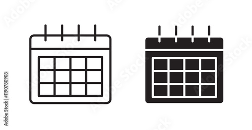 Table calendar vector web icons set