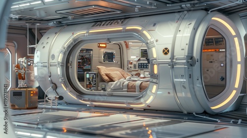 Futuristic Space Station Living Quarters