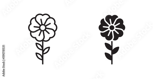 Wild rose vector web icons set
