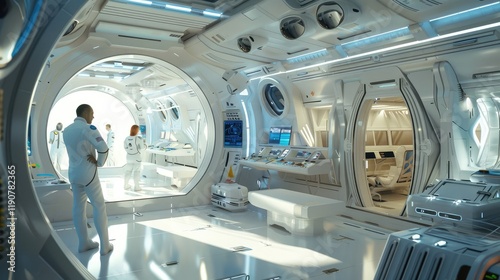 Modern Futuristic Space Station Interior