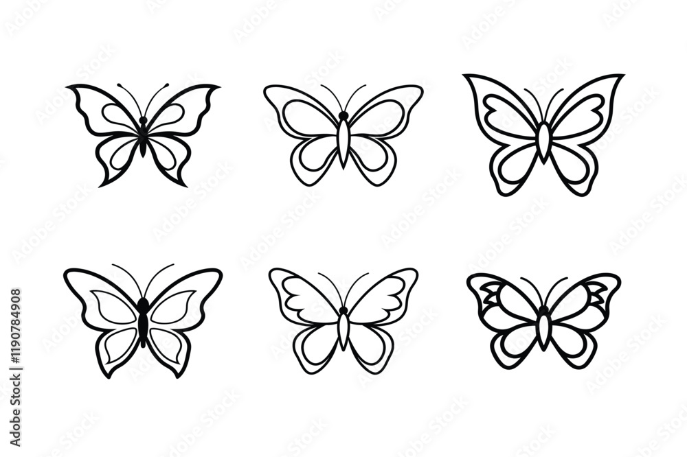 Fototapeta premium set of vector butterflies