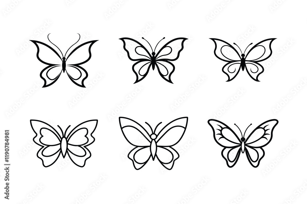 Obraz premium set of vector butterflies