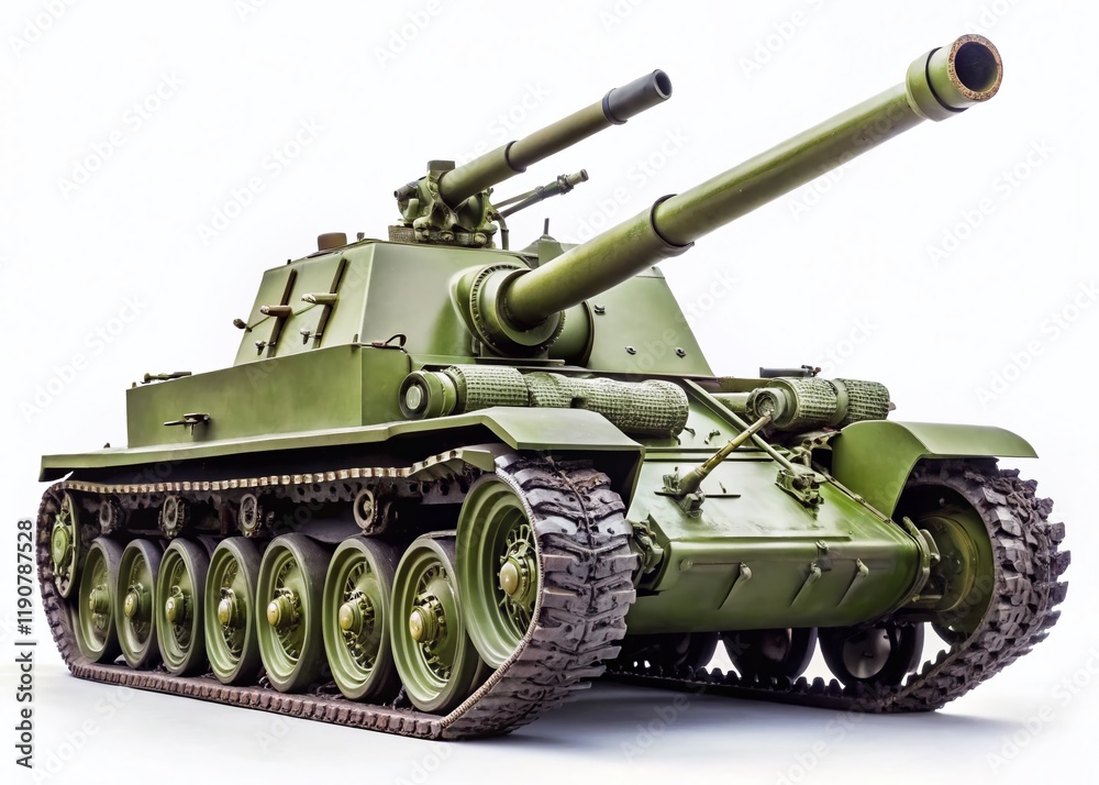 Soviet SU-152 Self-Propelled Gun, WWII, White Background Stock Photo Soviet SU-152 Self-Propelled Gun, WWII, White Background Stock Photo