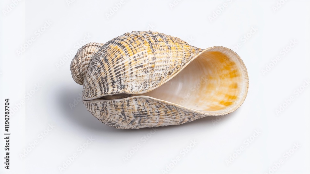 Natural Sea Shell Isolated on White. Generative AI Natural Sea Shell Isolated on White. Generative AI