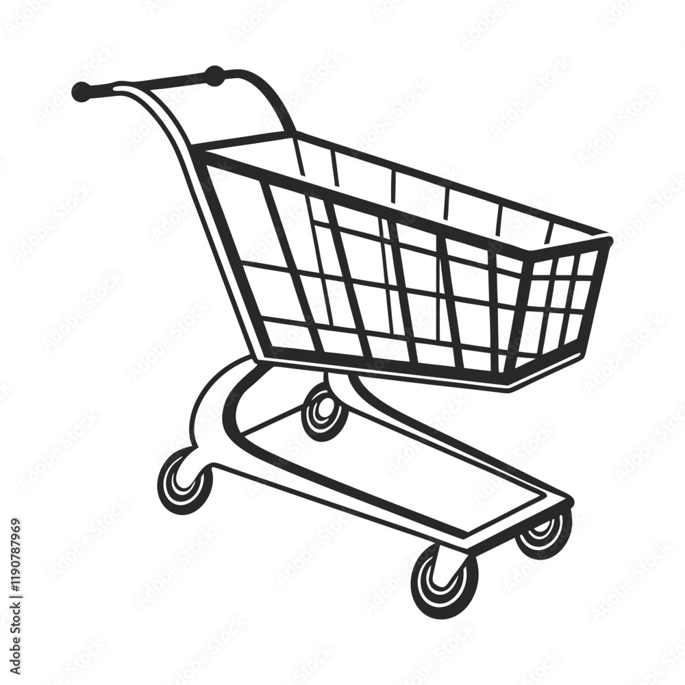 Simple Black and White Shopping Cart Icon Simple Black and White Shopping Cart Icon