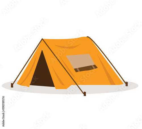 Tent camping in outdoor. Camp tent Yellow vector. Yellow camping Tent